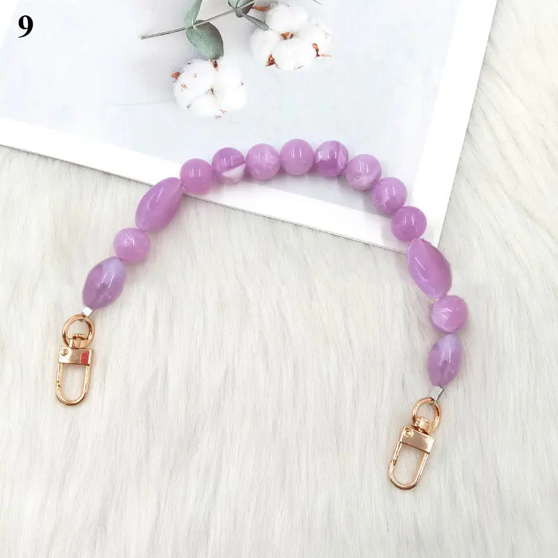 

DIY Replaceable Handles For Handbag Colored Bead Bag Chain Bag Accessories Handbag Strap Resin Beades Shoulder Strap For Bag New