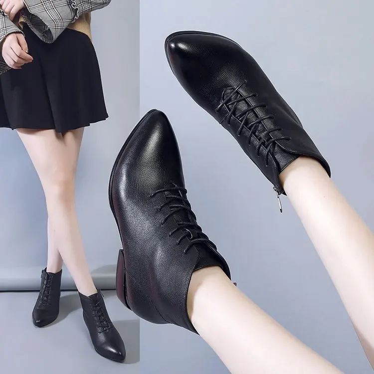LIHUAMAO/женские ботильоны в стиле ретро полуботинки со шнуровкой Оксфордском с