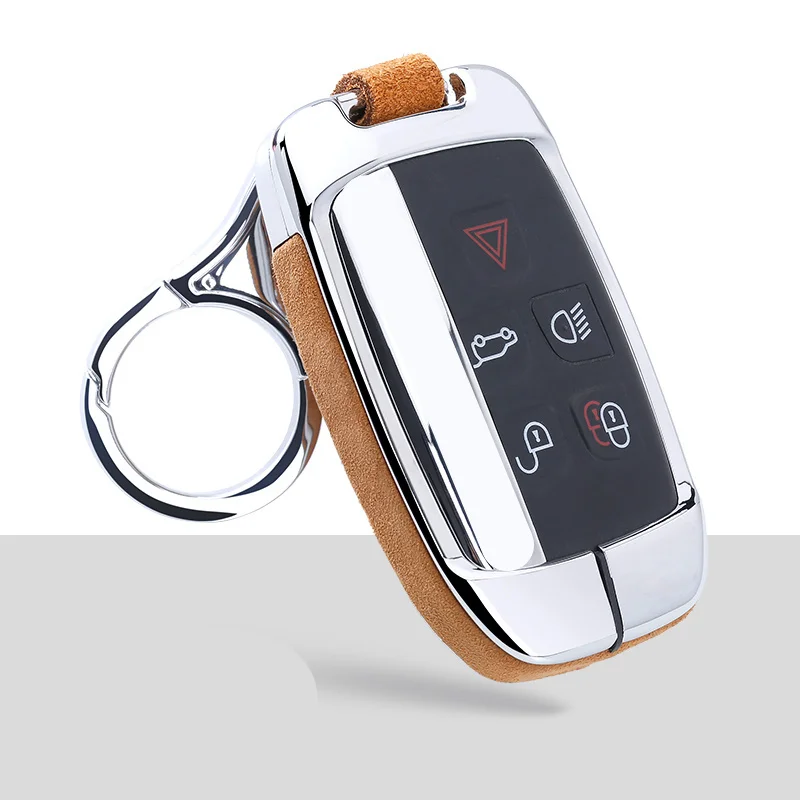 A-brown keychain1 Замшевый чехол для ключей автомобиля для Land Rover A9 Range Rover Sport Evoque freelander 2 Jaguar XE XJ XJL XF C-X16 V12 гитара F X Typ - Название цвета: A-brown keychain1