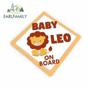 EARLFAMILY, 13 см x 12 см, мультяшная фотография, милый маленький лев, ребенок на борту, автомобильная наклейка, графика