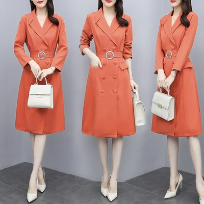 

Design Office Lady Trench Coat For Women Double Breasted Overcoat Chaqueta Mujer Woman Fashion Roupas Femininas Long Coat