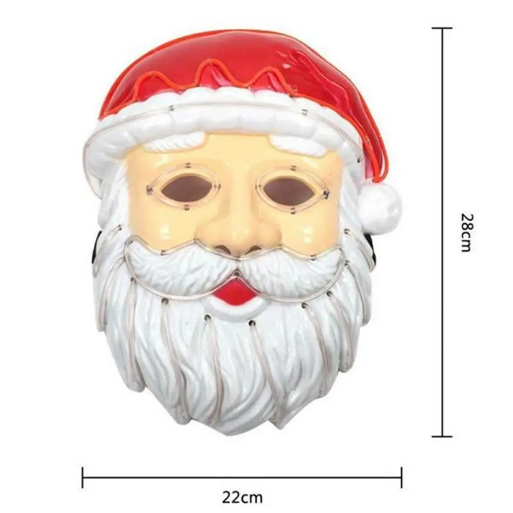 

Santa Claus Mask LED Light Up Mask Cold Light Mask Costume Christmas Party Holiday Supply