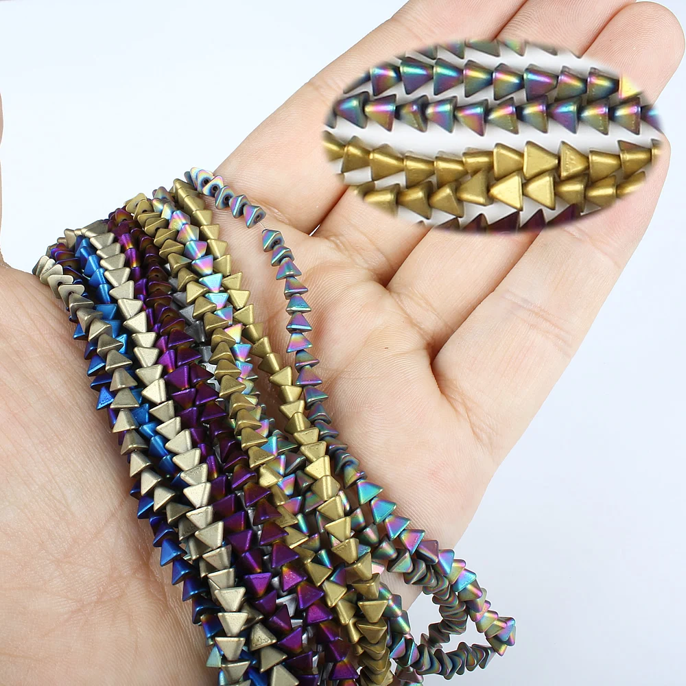 Бусины Из Натурального Гематита 4x3 мм 6x3 с покрытием из твердого треугольника