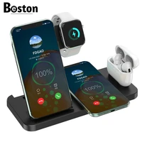 15w 4 in 1 wireless charger induction charging stand for iphone 12 11 x xs xr airpods apple iwatch se 6 5 4 charge station 1 4