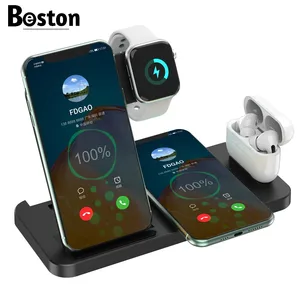 15w 4 in 1 wireless charger induction charging stand for iphone 12 11 x xs xr airpods apple iwatch se 6 5 4 charge station 1 4 free global shipping