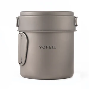 Посуда для кемпинга Yofeil, сверхлегкая титановая сковорода, чашка, набор для приготовления пищи на природе, высокое качество, посуда для пеших походов и пикников