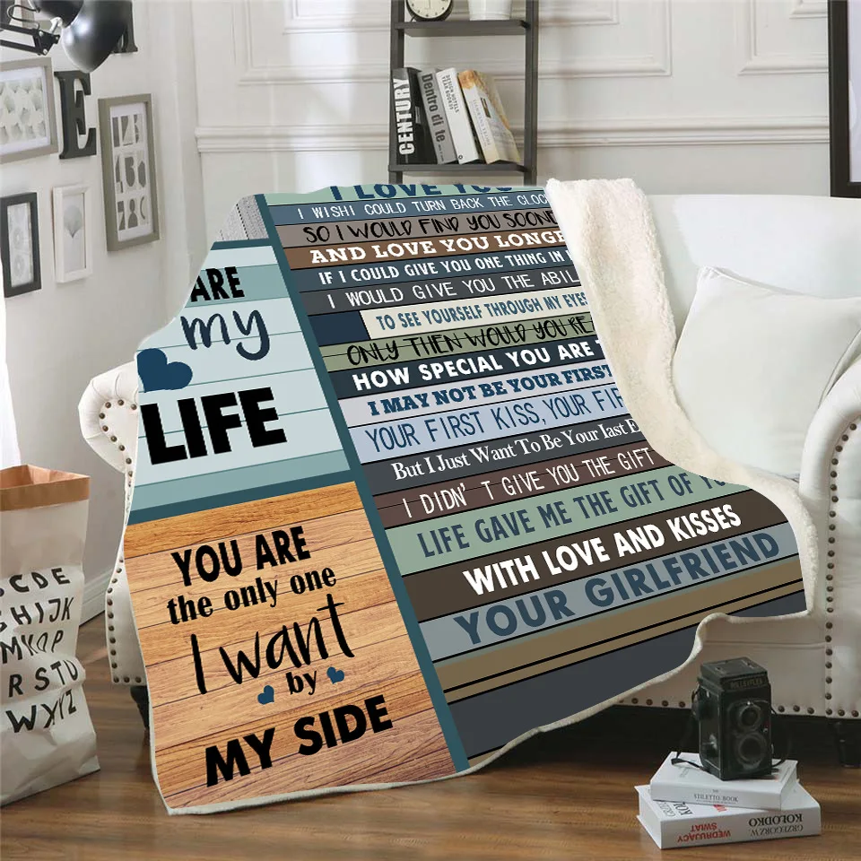 

You Are The Only One I Want By My Side 3d printed fleece blanket for Picnic Thick Fashionable Bedspread Sherpa Throw B lanket