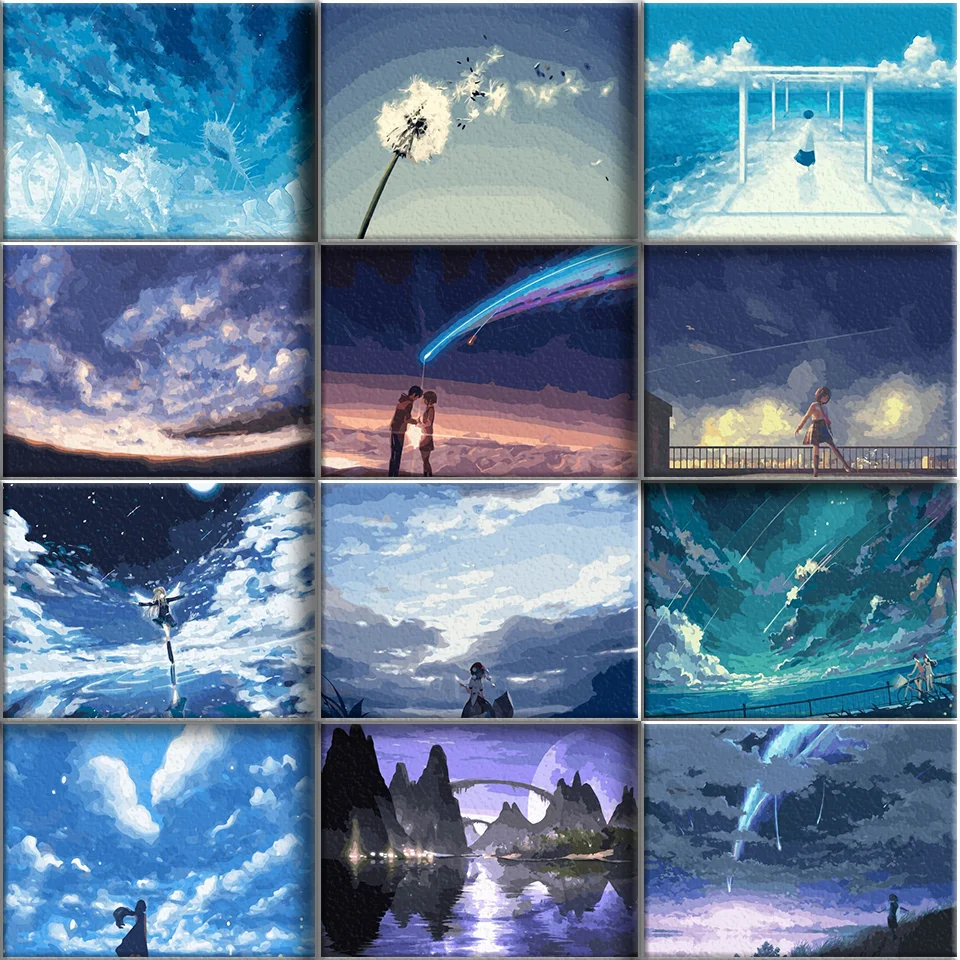 Картины маслом &quotсделай сам&quot по номерам Сказочная девушка пейзаж Раскраска