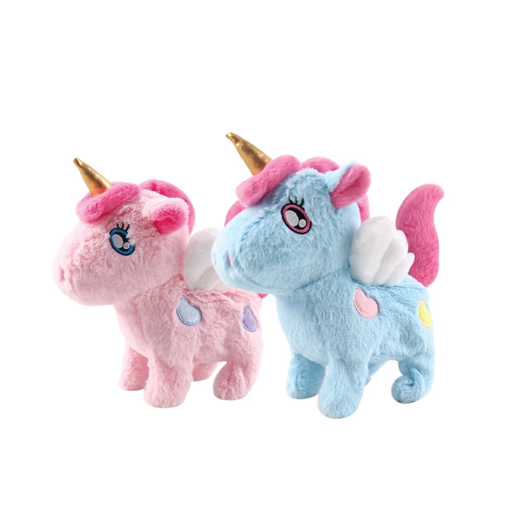 2020 забавные игрушки электрическая ходьба единорог плюшевая игрушка с набивным