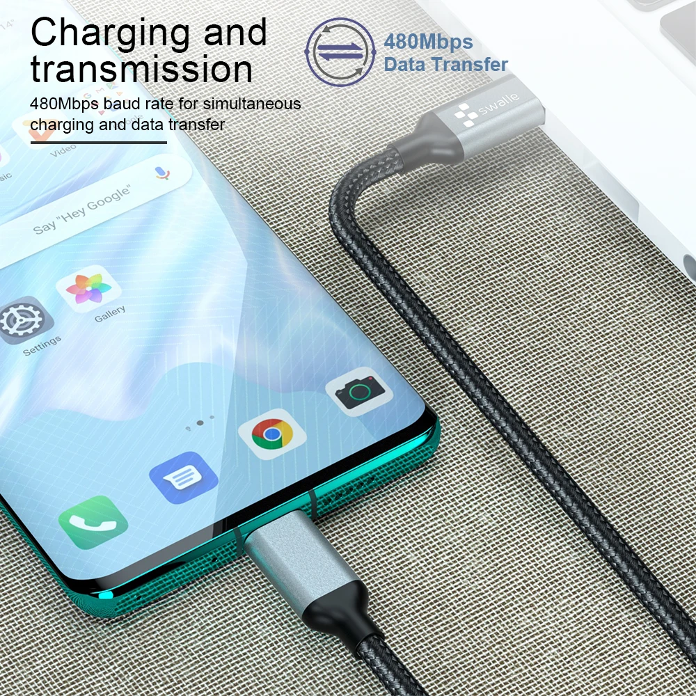 Swalle 3A usb type C к usb type C кабель для samsung Galaxy S9 Plus поддержка PD кабель быстрой зарядки для устройств type-C