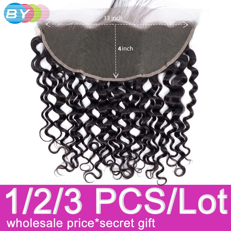 От воды волна Кружева Фронтальная Закрытие 13х4 швейцарские кружева бразильские