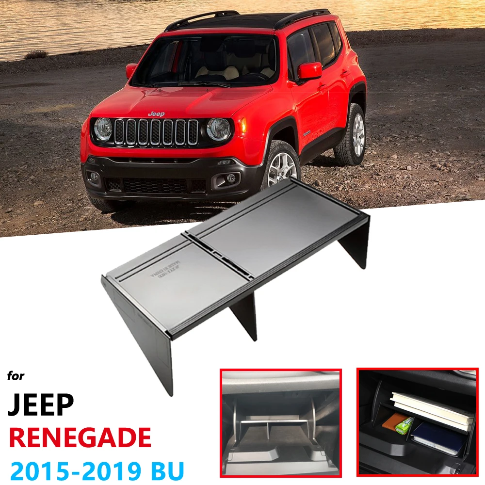 

Для Jeep Renegade 2015 ~ 2019 BU Trailhawk Car Co-пилотная перчатка Box, аксессуары для хранения, перегородка для внутренней сортировки 2016 2017 2018