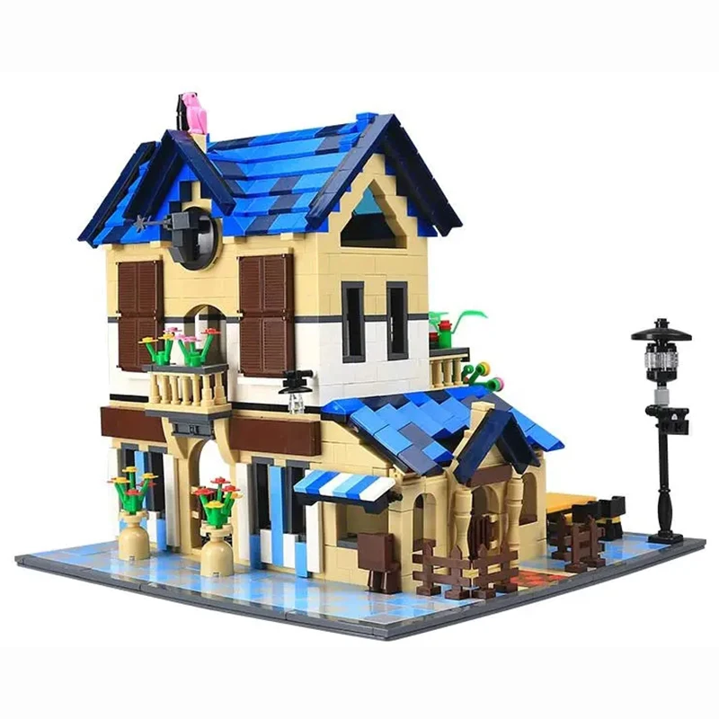 

MOC French Country Inn Villa Model Bricks Creative City Street View Architecture Building Blocks Toys for Kid Christmas Gifts