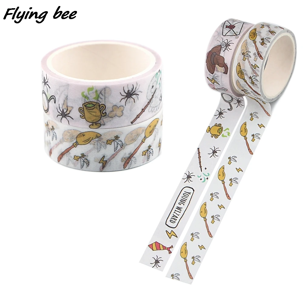 

20pcs/lot Flyingbee 15mmX5m Magic Wand Young Wizard Decorative Washi Tape DIY Scrapbooking Tapes School Office Supply X1101