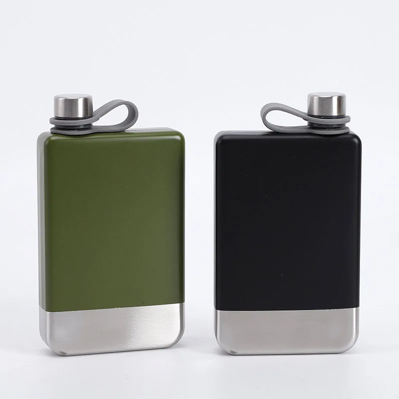 9oz Portable 304 food grade SS Flagon Whiskey Vodka Wine Pot Hip Flask Set Alcohol Drinking pocket Bottle outdoor camping