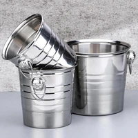 stainless steel ice bucket portable ice chiller cooler with handle ice cube container cold preservation for champagne beer bar
