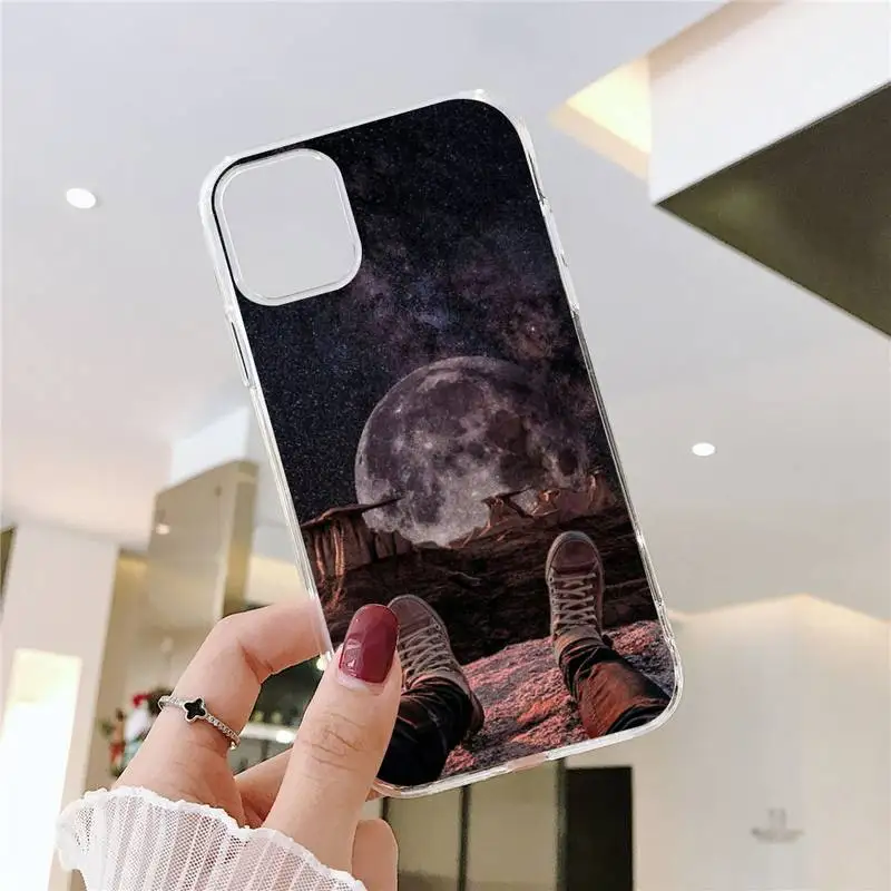

Man in the Starry Sky Phone Case Transparent soft For iphone 5 5s 5c se 6 6s 7 8 11 12 plus mini x xs xr pro max