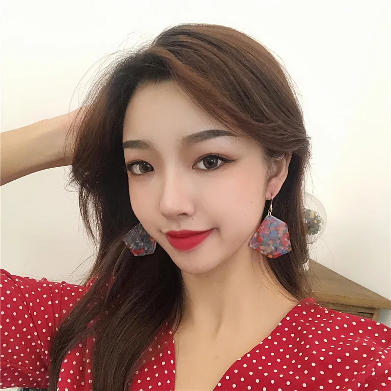 Женские акриловые серьги 2021 корейские длинные модные украшения для девочек