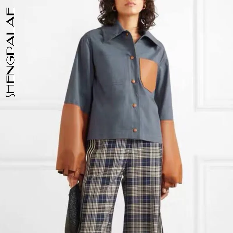 SHENGPALAE новинка весны европейский стиль полный рукав однобортный отложной