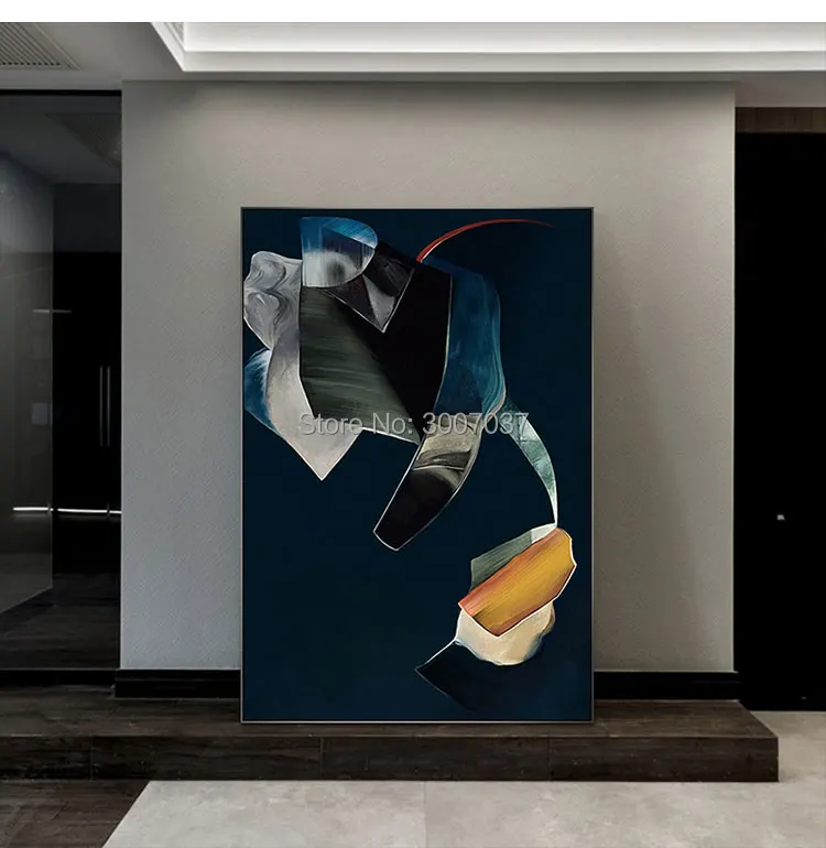 Современная ручная работа абстрактный стиль черная картина маслом на холсте для