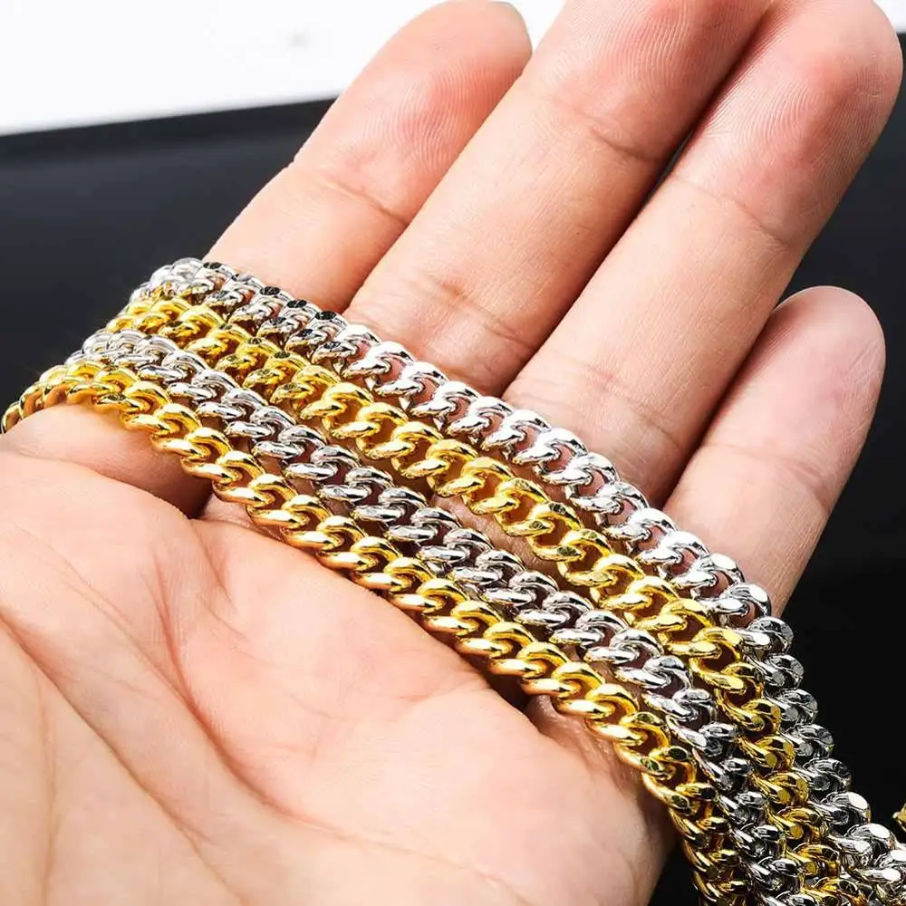 S925 стерлингового серебра Круглый Кубинский Цепочка на шею для мужчин женщин