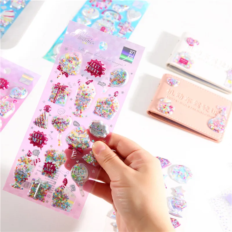 3D стикеры для телефона Kawaii мультяшное мороженое единорог декоративные наклейки