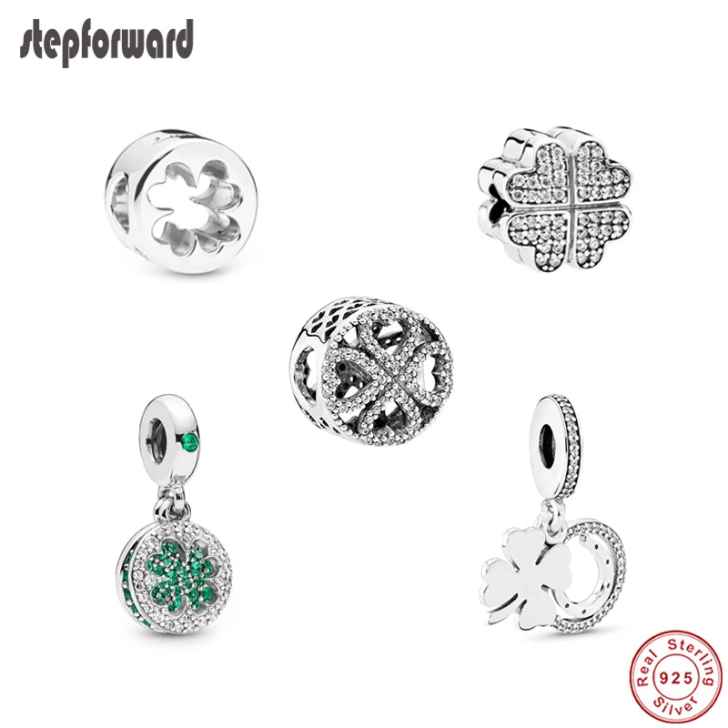 Шаг вперед Новинка с листком клевера Подвески подходят для браслетов Pandora