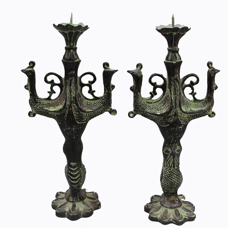 Бронзовые Подсвечники в стиле ретро и набор медных подсвечников металлический