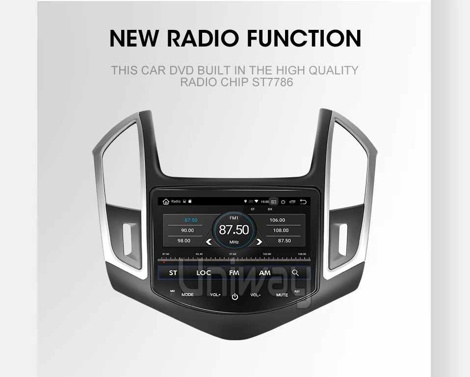 Uniway AXKLZ8071 2 din android 9.0 car dvd for Chevrolet Cruze 2013 car radio gps navigation with steering wheel