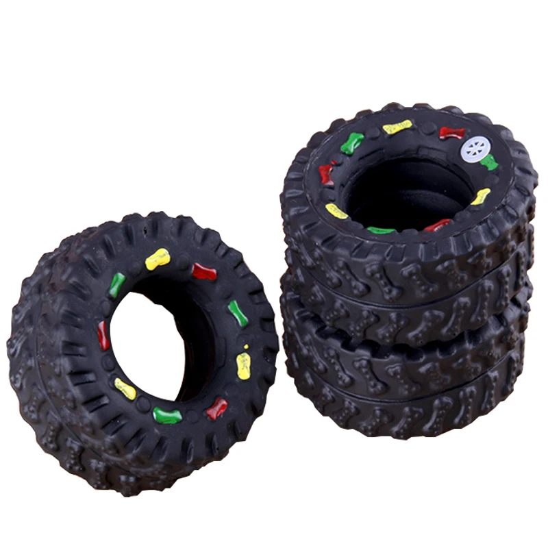 

Mini Elasticity Tire Dog Toy Squeak Sound Chew Treat Holder Funny Puppy Training Molar Toys Dog Interactive Pet Supplies