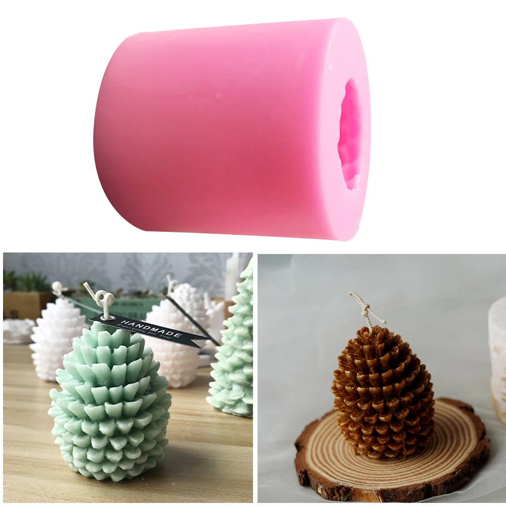 3D сосны Свеча конус формы рождественские Шишка Формы Для Fondant (сахарная)