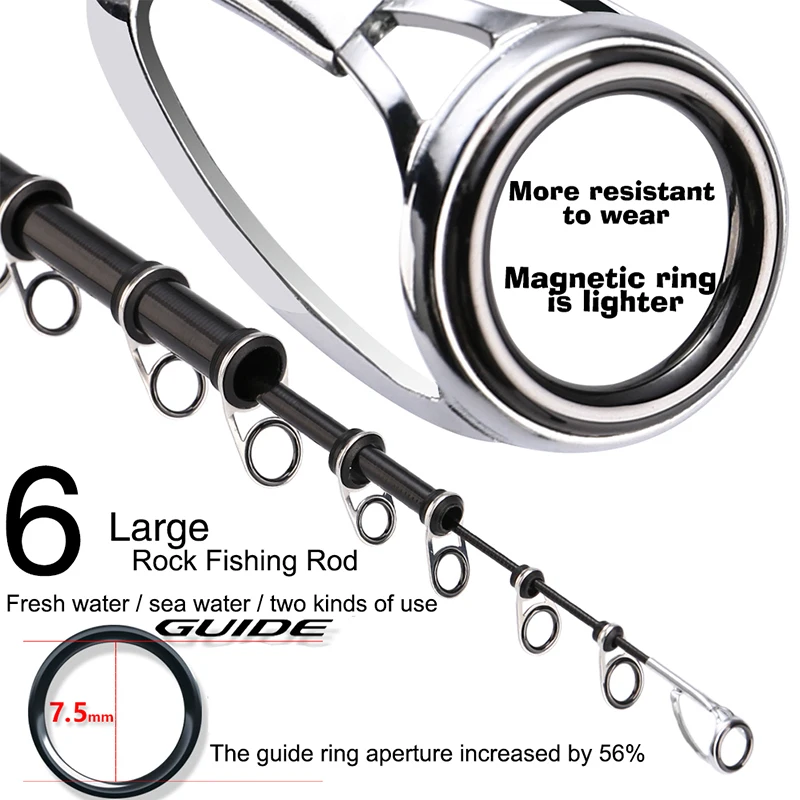 

HighQuality3.6m-6.3m Carbon fiber rock fishing rod ultralight superhard long section hand and seaDual-use distance throwing pole