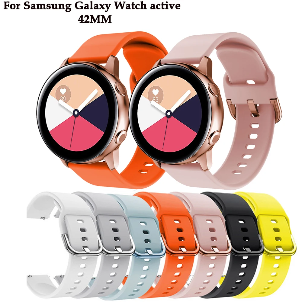 

Watch straps 20mm for Samsung Galaxy Watch Active 2 Silicone sport wrist bracelet watchband for samsung active 2 watch bands 1:1