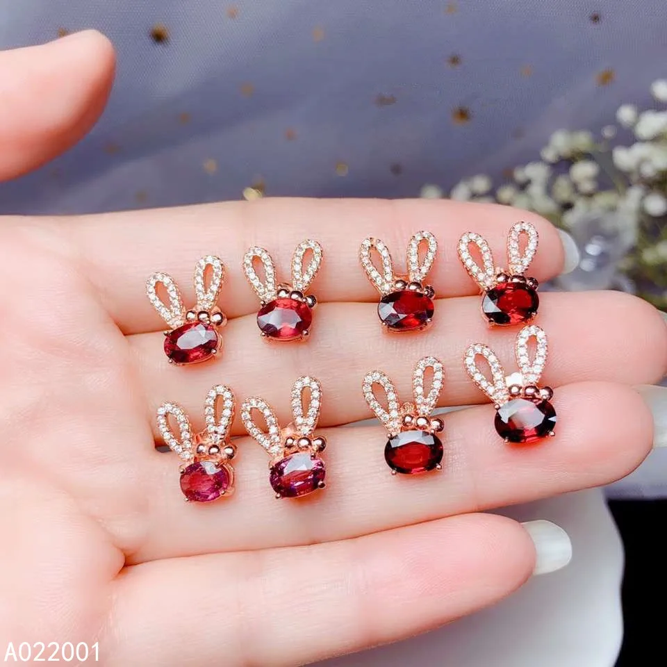 

KJJEAXCMY fine jewelry natural Garnet 925 sterling silver women earrings new Ear Studs support test noble