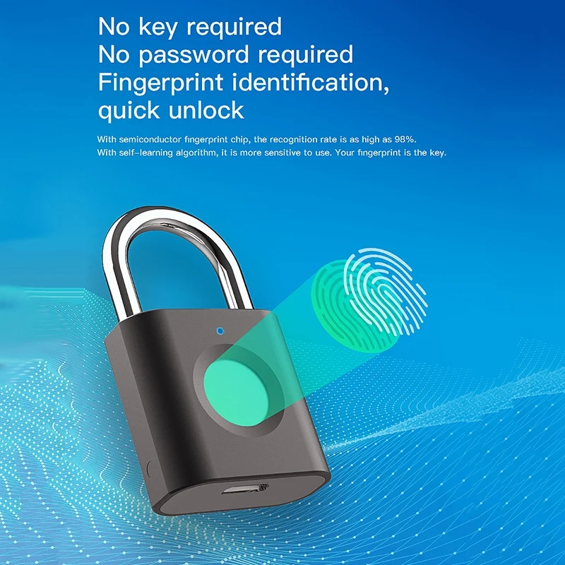 

P3 Mini Anti-Theft ligent Smart Security Fingerprint Padlock Suitcase Luggage Door Electric Electronic Lock Keyless