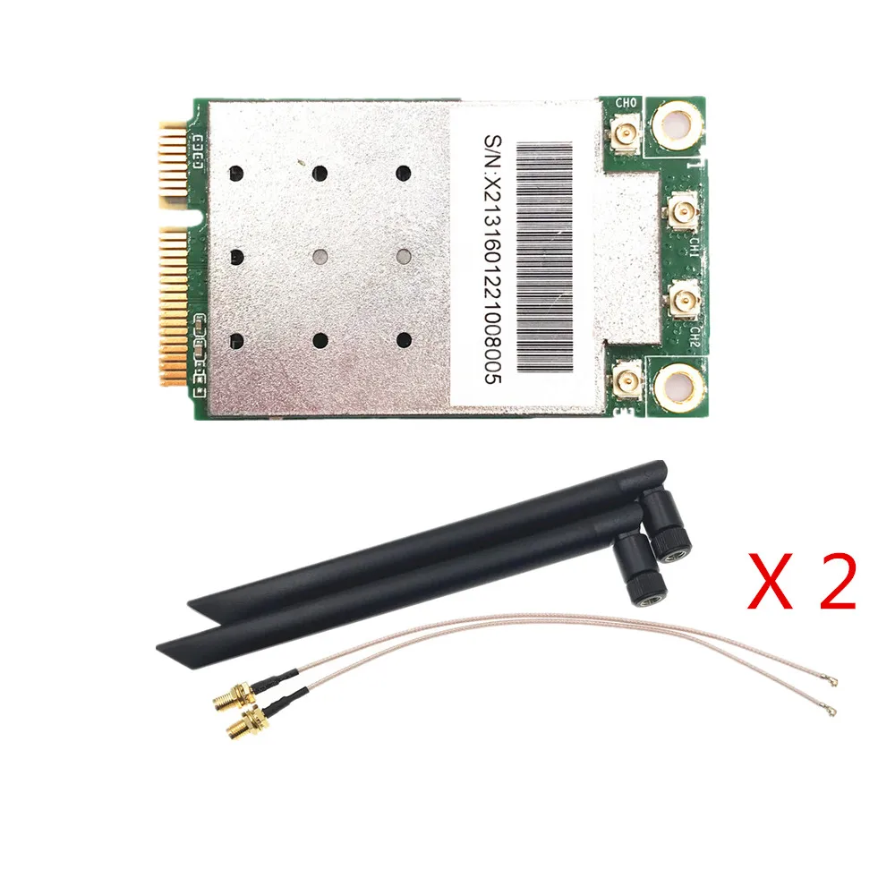 Broadcom 2.4/5Ghz BCM43465 802.11AC/A/B/G/N 4x4 MU-MIMO 2.2Gbps Mini PCIe WiFi Card