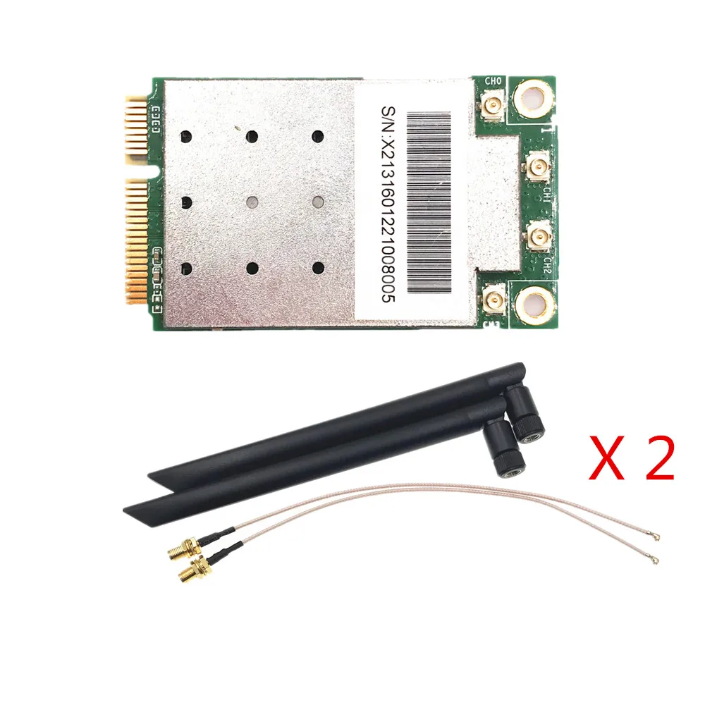 Wi Fi карта Broadcom BCM43465 2 4/5 ГГц 802 11AC/A/B/G/N 4x4 Гбит/с Mini PCIe|Сетевые карты| |