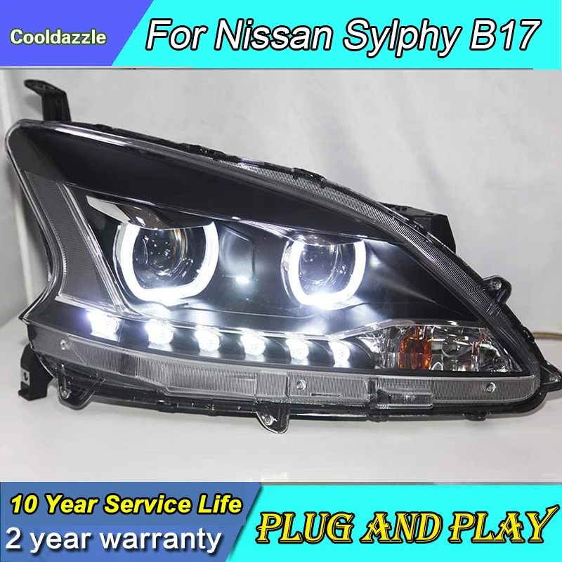Светодиодный ные фары ангельские глазки от 2012 до 2014 лет аналогичные для Nissan Sylphy B17