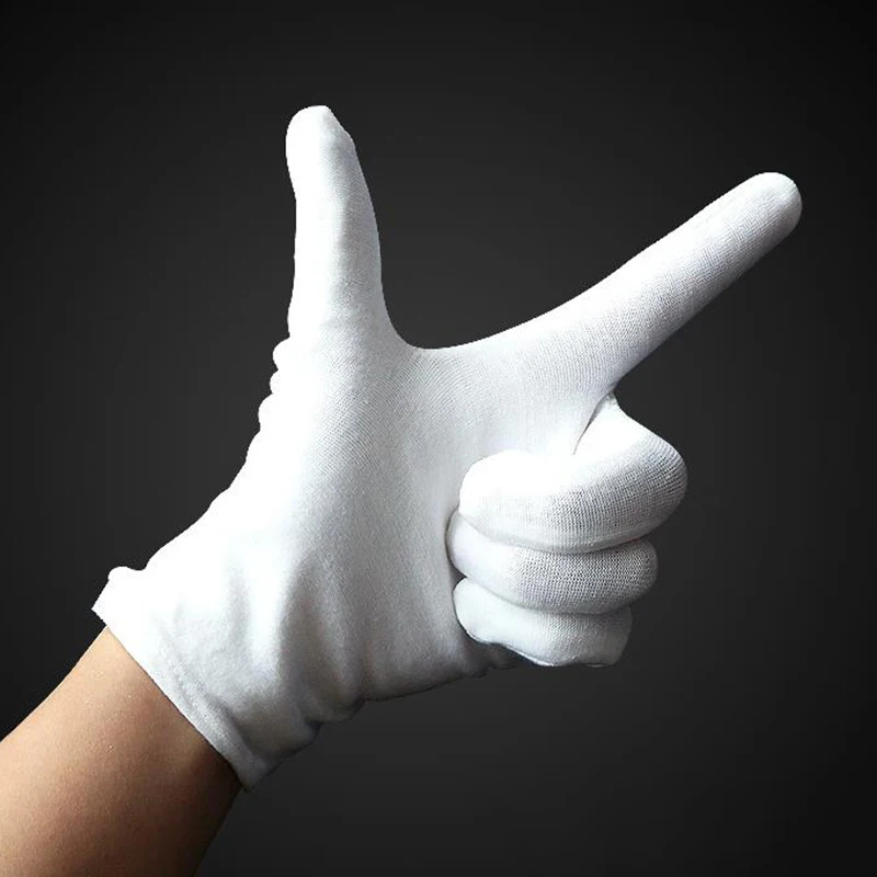 Лидер продаж 1 пара белых носков рабочие перчатки осмотр работы хлопка Высокие