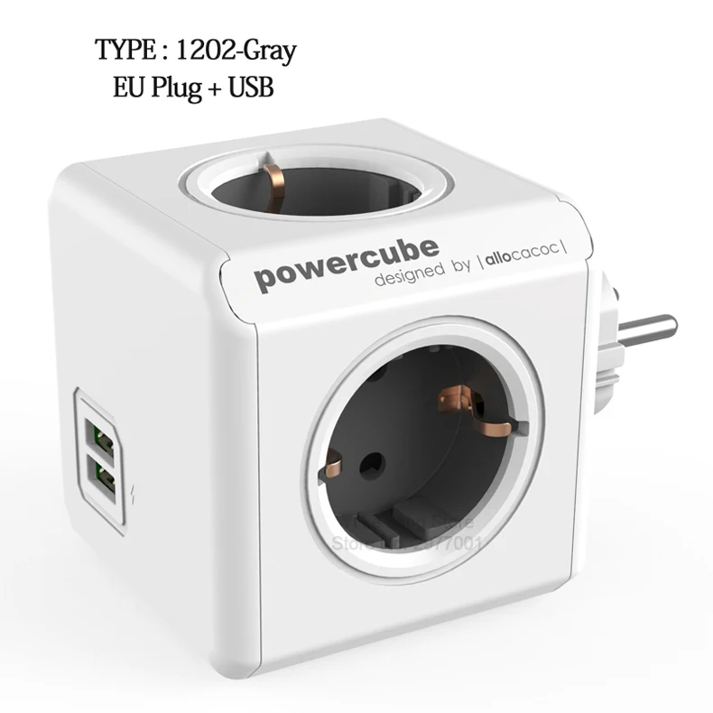 Allocacoc powercube умная розетка с usb удлинитель тройник в розетку пробка электрический силовая полоса ЕС переходник для розетки адаптер питания силовой куб электрический 2 USB 4 розетки мульти 3680 Вт домашняя заряд
