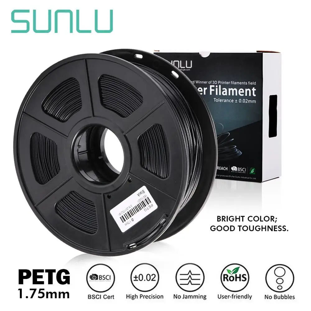 SUNLU 3d принтер нить 1,75 мм PETG белый подарок DIY печать с 5 шт. с дешевой и быстрой доставкой