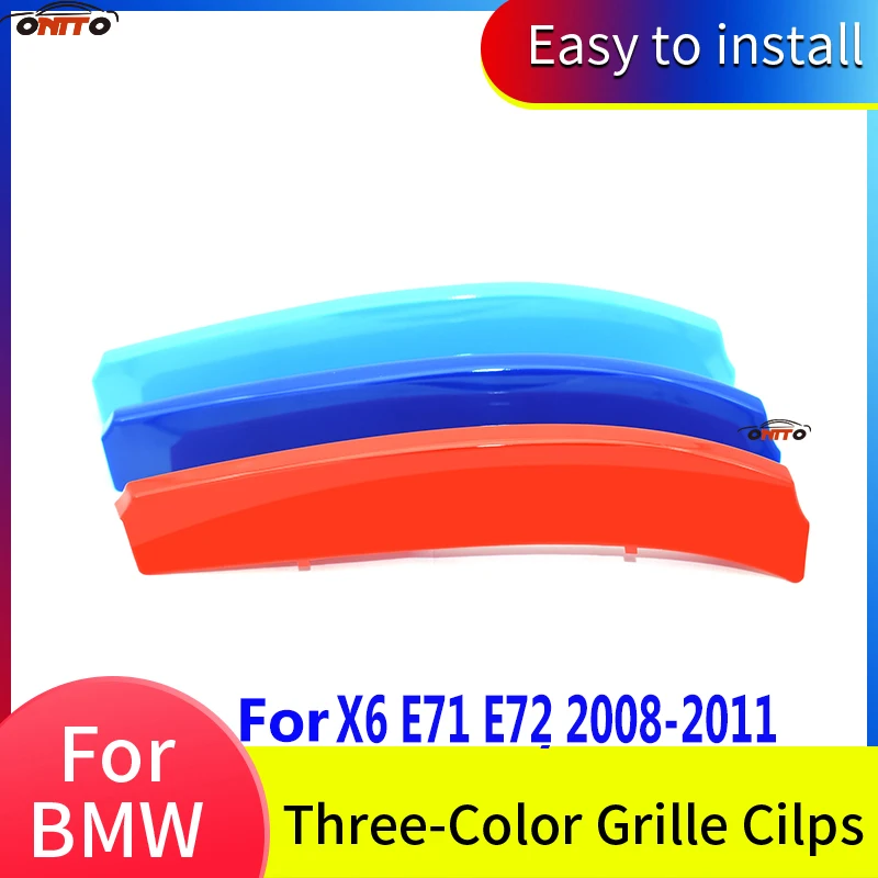 

Car Decoration For X6 E71 E72 2008-2011 3 Colors Grille Clips ABS Plastic Stripe Clip Decal Bar Covers Kidney Grille Sticker