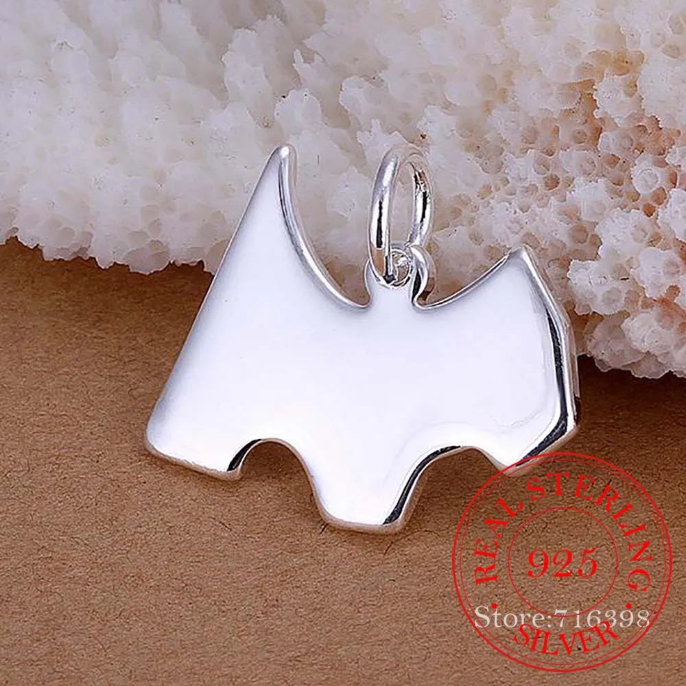 Подвесные Ожерелья модные Dog Tag милые Подвески для женщин стерлингового серебра