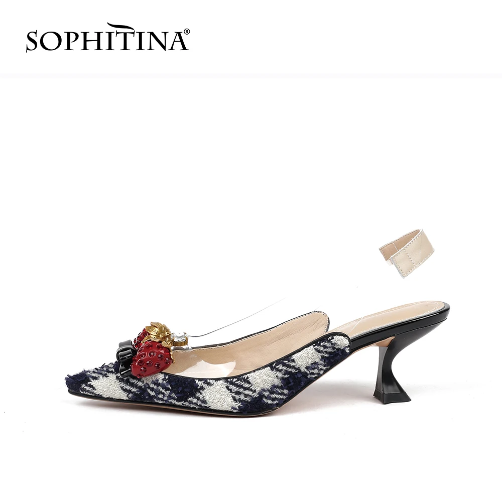 Сандалии SOPHITINA женские с ремешком на пятке элегантные туфли закрытым заостренным