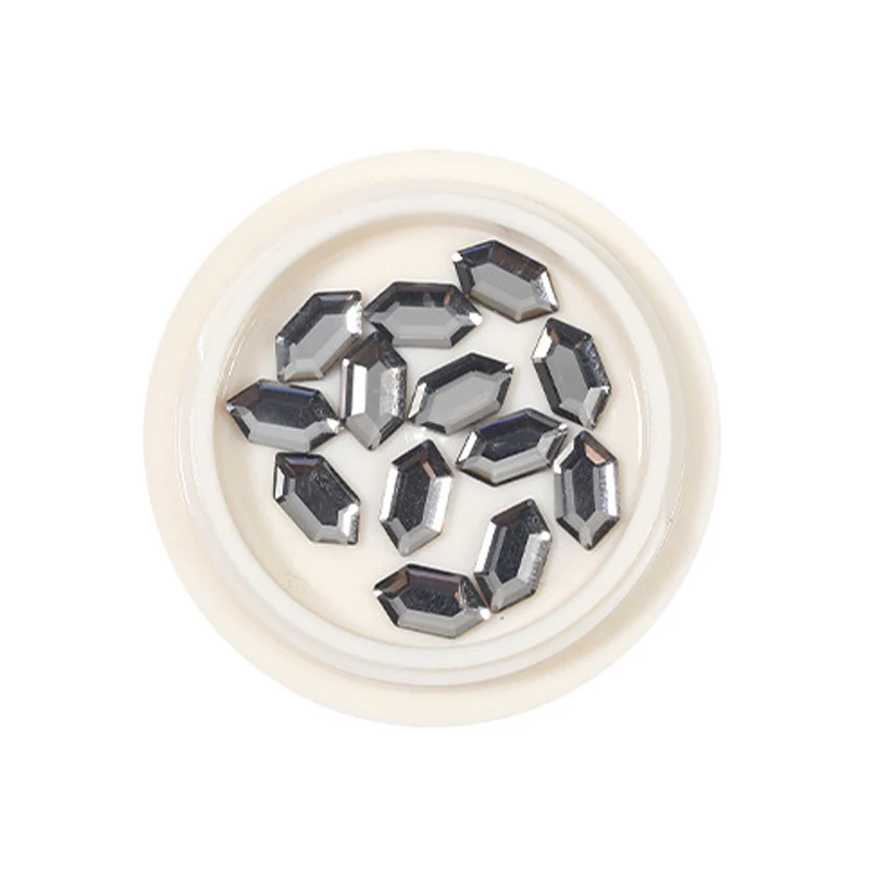 

1 box of nail art crystal flashing rhinestones3D flat bottom shaped diamond glass diamond crystal nail art accessories wholesale