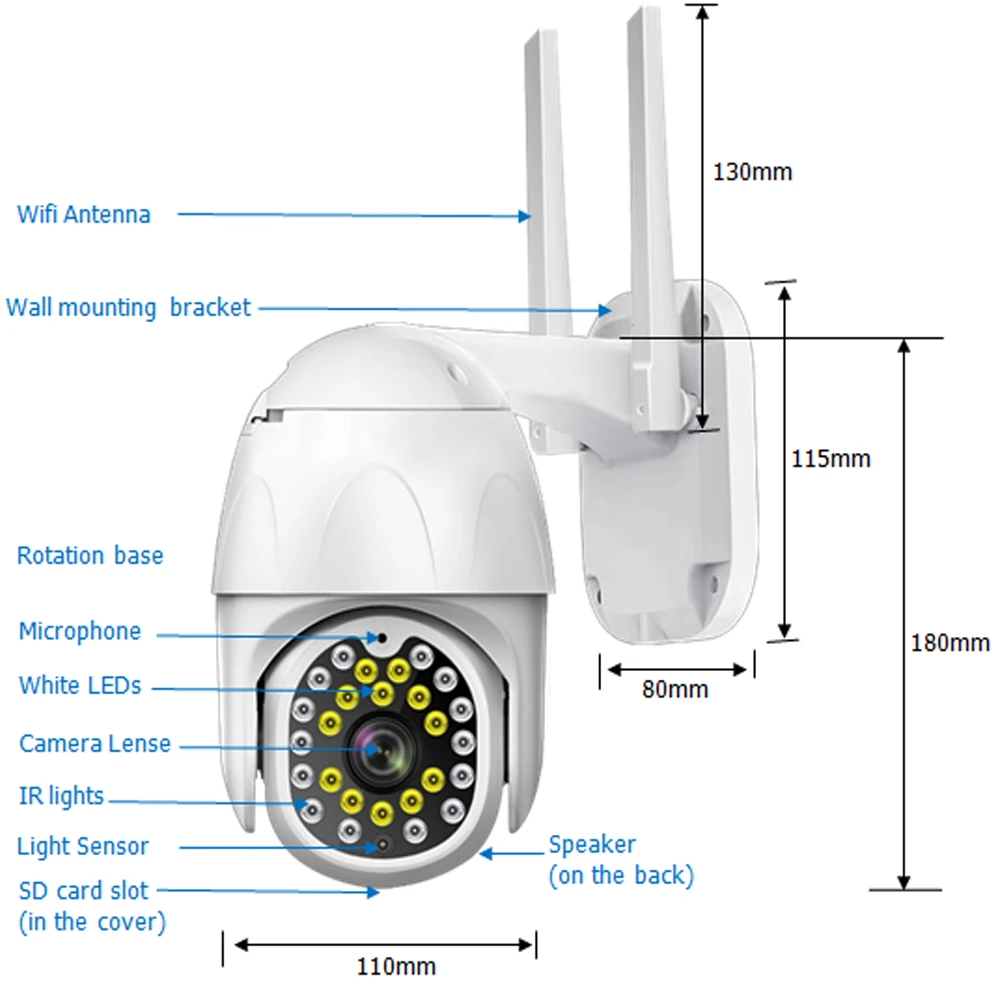 

Jiansu Ip Camera Outdoor Wireless Night Vision Wifi 1080p Ptz Smart Surveillance for Intelligent Home Safety Yoosee