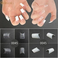 500pcs fake nail art tips half cover coffin short packaging artificial kiss display clear acrylic french manicure accessories