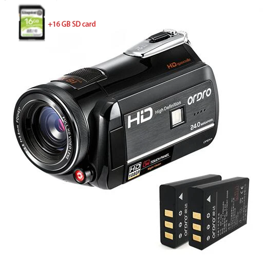 ORDRO цифровая видеокамера 1080 P Full HD видеокамера Wi-Fi инфракрасная ночная съемка ИК 30fps 18X цифровой зум Видео рекордер 2 батареи - Цвет: D395 with 2 battery