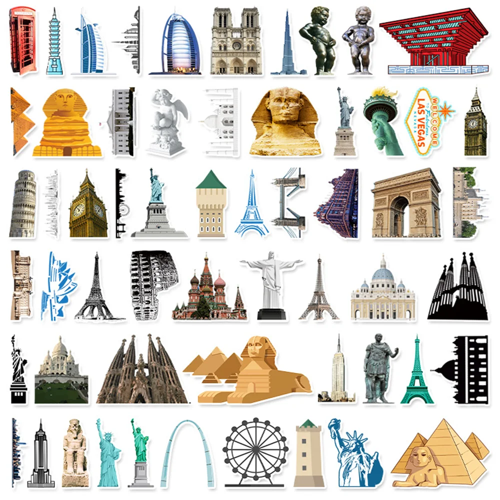 64 шт. туризма пейзаж живописный пятна Стикеры для ноутбука автомобильный