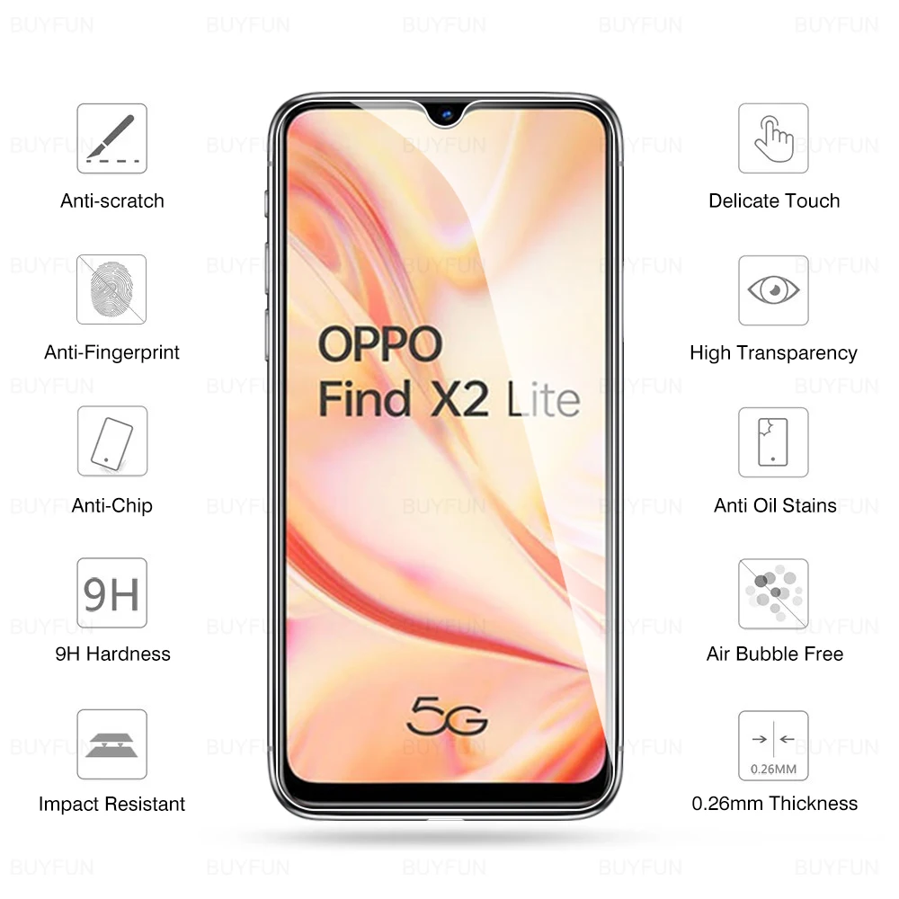 

3Pcs tempered glass full glue screen protector for oppo find x2 lite glass for oppo realme 8 pro find x2 lite protective film